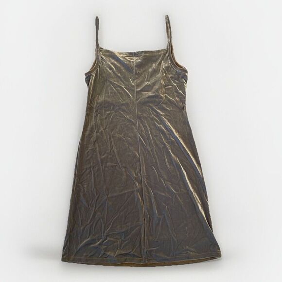 WANTED CLOTHING Mini Dress MEDIUM Fade Shimmer Velvet Gold Blue Bodycon Vintage - Picture 4 of 7